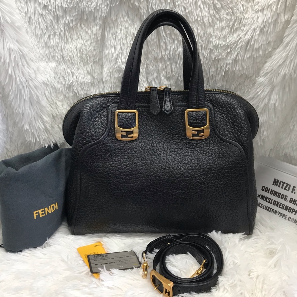 FENDI CHAMELEON VITELLO SATCHEL BAG 2 WAY EUC -